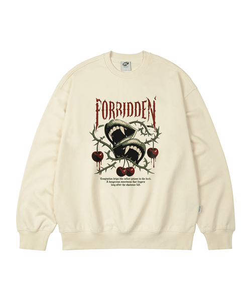 WILDROCK(ワイルドロック)の「Forbidden Lips オーバーサイズ スウェット_9 COL(スウェット・メンズ・ブラック/ベージュ/ネイビー/ブラウン/ピンク/ブルー/アイボリー/ダークグレー/チャコール・SMALL/MEDIUM/LARGE)」の2枚目の写真