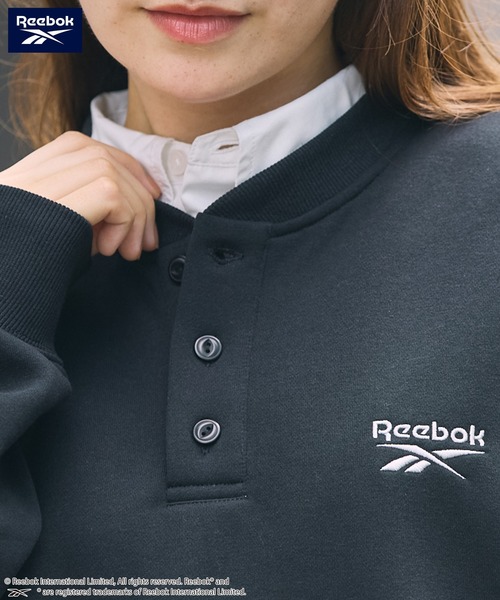 Reebok / リーボック 別注 ダブルロゴ刺繍 ワイドシルエット ヘンリー