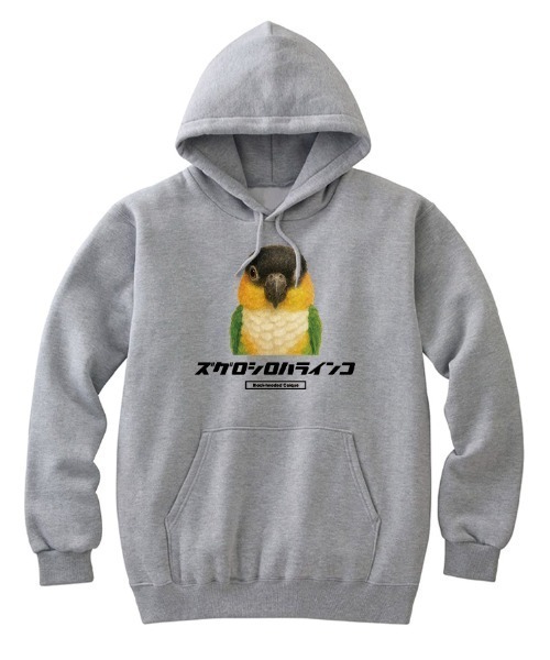 Moftique(モフティック)の「Moftique(モフティック) プルパーカー スウェット 裏毛 ズグロシロハラインコ 鳥 ペット アニマル プリント トップス メンズ ユニセックス(パーカー・メンズ・ホワイト/ブラック/ヘザーグレー・M/L/XL)」の3枚目の写真