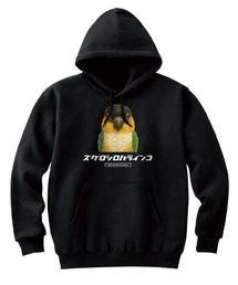 Moftique(モフティック) プルパーカー スウェット 裏毛 ズグロシロハラインコ 鳥 ペット アニマル プリント トップス メンズ ユニセックス