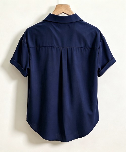 Miniministore(ミニミニストア)の「シャツブラウス 襟付き 半袖 レディース(シャツ/ブラウス・レディース・ホワイト/ネイビー・FREE)」の17枚目の写真