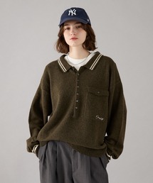 ONCILY（オンシェリー）の「TRADITIONAL LINE COLLAR KNIT POLO / トラディショナルラインニットポロ（ニット/セーター）」