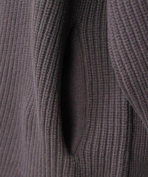 MAISON SPECIAL（メゾンスペシャル）の「《UNISEX》ハンドステッチプライムオーバー襟付きジップカーディガン/Hand Stitch Prime-Over Collared Zip-up Cardigan【MAISON SPECIAL/メゾンスペシャル】（カーディガン/ボレロ・メンズ・チャコールグレー/パープル/レッド/ブラック・0/1/2）」の7枚目の写真