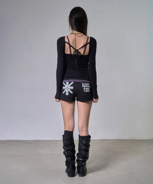FANCY CLUB（ファンシークラブ）の「レースレイヤード ロングスリーブ (ブラック) F26ZB522（Tシャツ/カットソー・レディース・その他・FREE）」の5枚目の写真