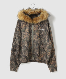 SUPPLIER / サプライヤー Camo Faux Fur Cross Zip Hoodie