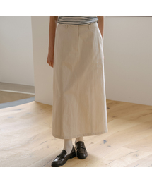 Bio wash cotton maxi skirt [TIFA06SK03]_Light beige