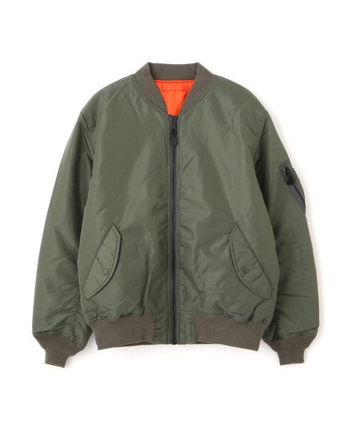 AVIREX(アヴィレックス)の「AVIREX -MA-1 COMMERCIAL LOGO(ナイロンジャケット・メンズ・ブラック/セージグリーン・XL/M/L)」の5枚目の写真