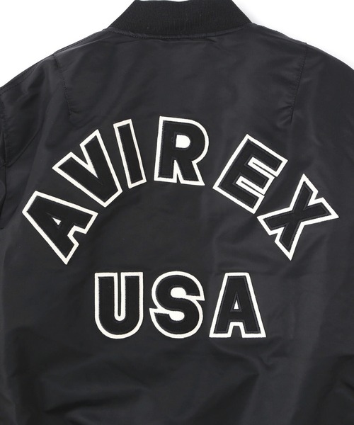 AVIREX(アヴィレックス)の「AVIREX -MA-1 COMMERCIAL LOGO(ナイロンジャケット・メンズ・ブラック/セージグリーン・XL/M/L)」の9枚目の写真