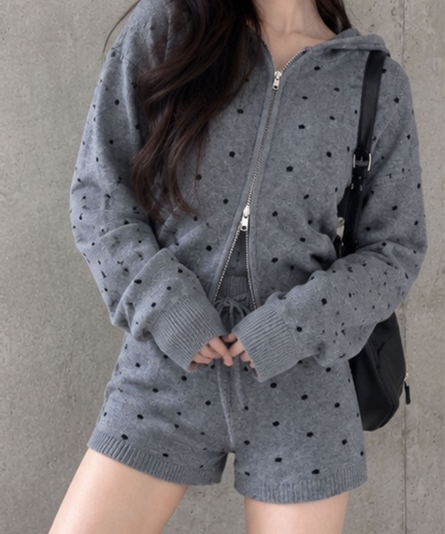 GLAMOROUS JANE(グラマラスジェーン)の「ドットジャガードショートパンツ(その他パンツ・レディース・ベージュ/ブラック/グレー・FREE)」の7枚目の写真