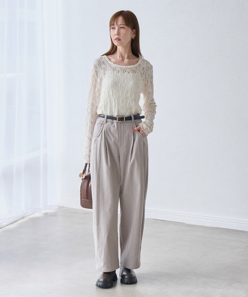 ROPE' PICNIC(ロペピクニック)の「総レースメロートップス(Tシャツ/カットソー・レディース・ホワイト/ブラック/ダークブラウン・FREE)」の5枚目の写真