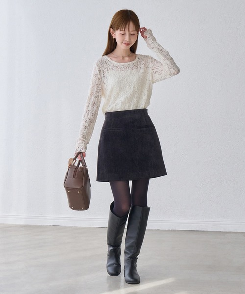 ROPE' PICNIC(ロペピクニック)の「総レースメロートップス(Tシャツ/カットソー・レディース・ホワイト/ブラック/ダークブラウン・FREE)」の6枚目の写真