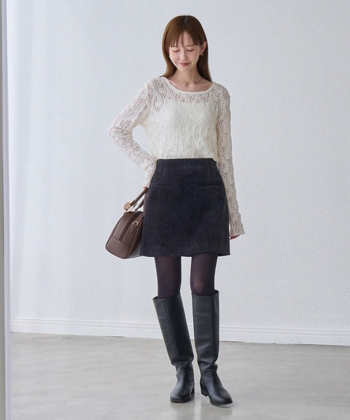 ROPE' PICNIC(ロペピクニック)の「総レースメロートップス(Tシャツ/カットソー・レディース・ホワイト/ブラック/ダークブラウン・FREE)」の7枚目の写真