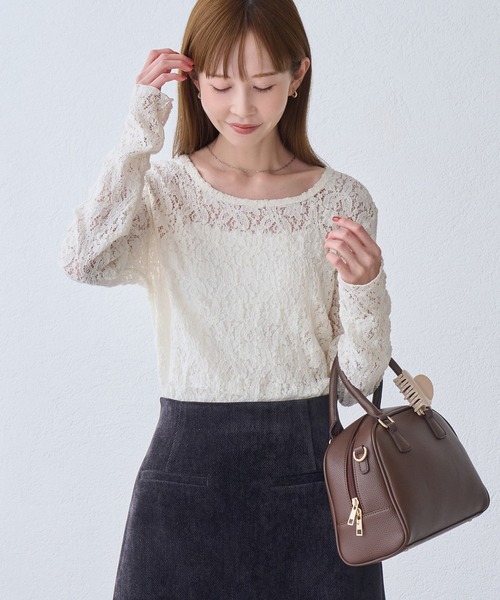 ROPE' PICNIC(ロペピクニック)の「総レースメロートップス(Tシャツ/カットソー・レディース・ホワイト/ブラック/ダークブラウン・FREE)」の8枚目の写真