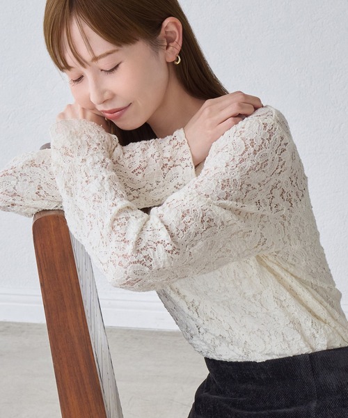 ROPE' PICNIC(ロペピクニック)の「総レースメロートップス(Tシャツ/カットソー・レディース・ホワイト/ブラック/ダークブラウン・FREE)」の11枚目の写真