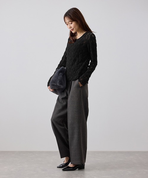ROPE' PICNIC(ロペピクニック)の「総レースメロートップス(Tシャツ/カットソー・レディース・ホワイト/ブラック/ダークブラウン・FREE)」の15枚目の写真