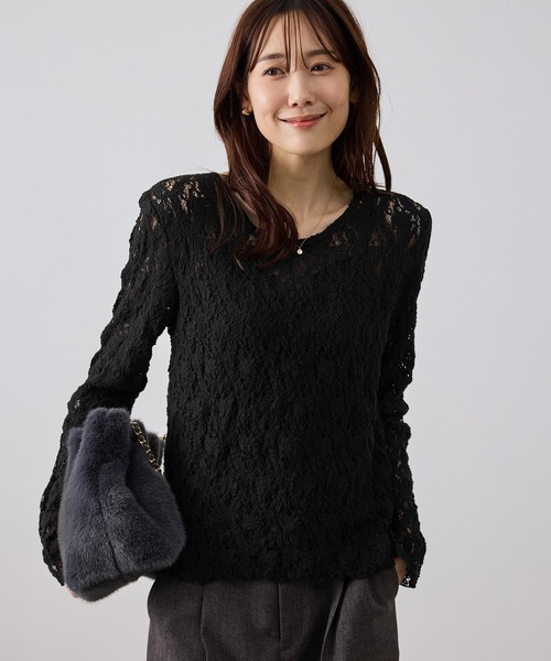 ROPE' PICNIC(ロペピクニック)の「総レースメロートップス(Tシャツ/カットソー・レディース・ホワイト/ブラック/ダークブラウン・FREE)」の17枚目の写真