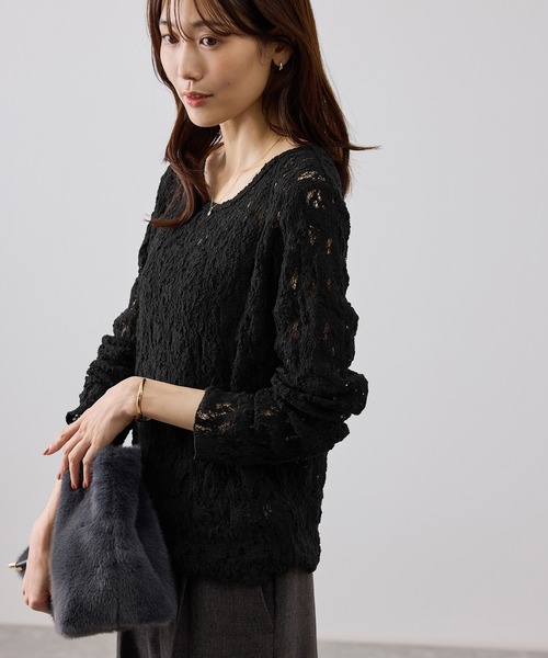 ROPE' PICNIC(ロペピクニック)の「総レースメロートップス(Tシャツ/カットソー・レディース・ホワイト/ブラック/ダークブラウン・FREE)」の19枚目の写真