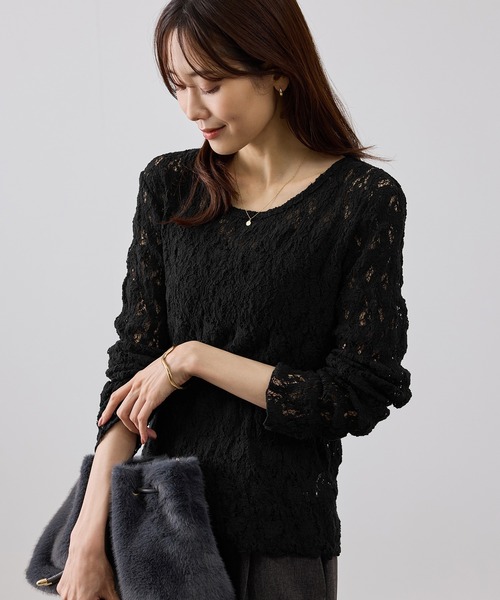 ROPE' PICNIC(ロペピクニック)の「総レースメロートップス(Tシャツ/カットソー・レディース・ホワイト/ブラック/ダークブラウン・FREE)」の18枚目の写真