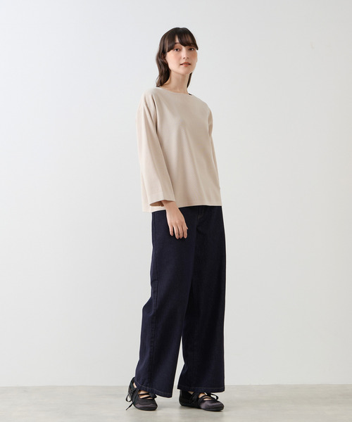 LOGEMENT DE CLAIRE(ロジュモンドクレール)の「ボートネックプルオーバー(ニット/セーター・レディース・ライトベージュ/スミクロ/グレー系その他/ブラウン系その他・FREE)」の6枚目の写真