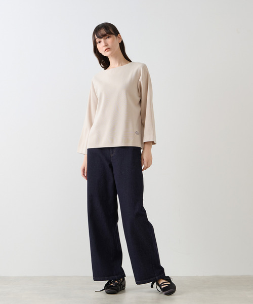 LOGEMENT DE CLAIRE(ロジュモンドクレール)の「ボートネックプルオーバー(ニット/セーター・レディース・ライトベージュ/スミクロ/グレー系その他/ブラウン系その他・FREE)」の7枚目の写真