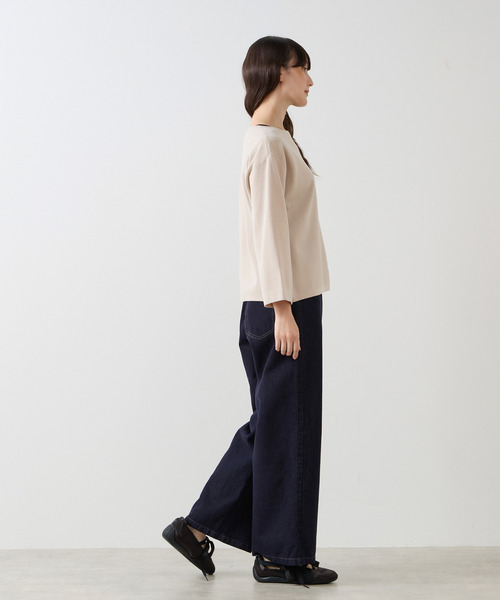 LOGEMENT DE CLAIRE(ロジュモンドクレール)の「ボートネックプルオーバー(ニット/セーター・レディース・ライトベージュ/スミクロ/グレー系その他/ブラウン系その他・FREE)」の12枚目の写真