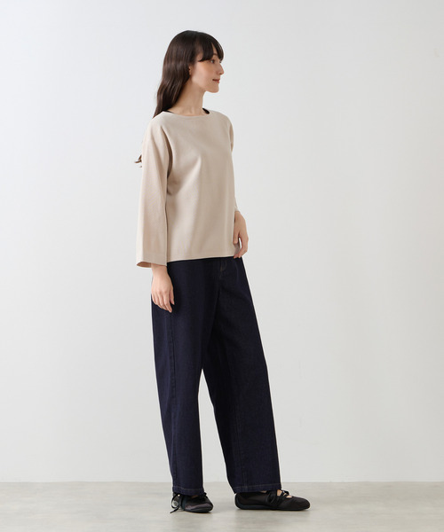 LOGEMENT DE CLAIRE(ロジュモンドクレール)の「ボートネックプルオーバー(ニット/セーター・レディース・ライトベージュ/スミクロ/グレー系その他/ブラウン系その他・FREE)」の13枚目の写真