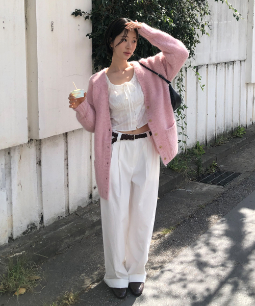 WITHOUT SUMMER(ウィズアウトサマ)の「ソフティ アルパカ カーディガン_ピンク(カーディガン/ボレロ・レディース・その他・FREE)」の2枚目の写真