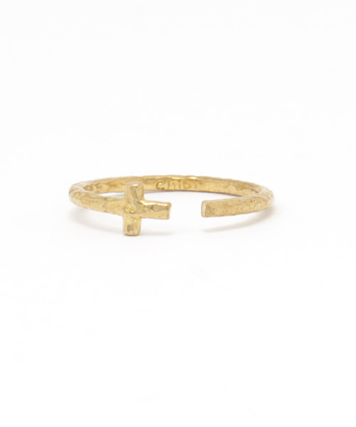 style counsel(スタイルカウンセル)の「【chibi jewels】チビ・ジュエルズ 十字架クロスリング(GOLD) Hammered Cross Ring(リング・レディース・ゴールド・FREE)」の1枚目の写真