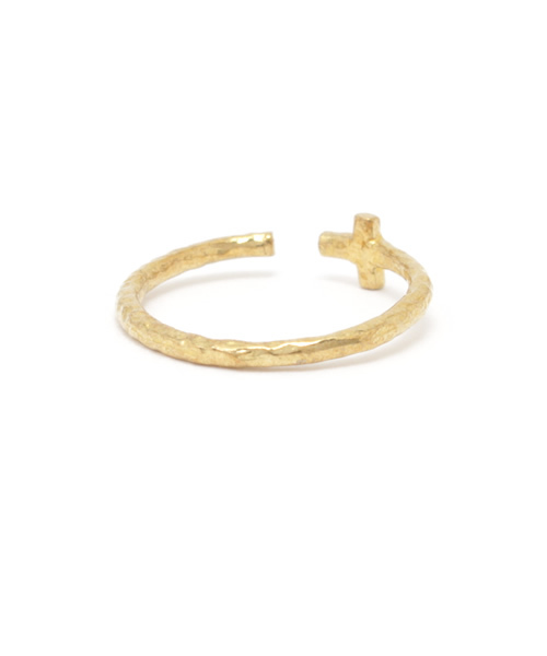 style counsel(スタイルカウンセル)の「【chibi jewels】チビ・ジュエルズ 十字架クロスリング(GOLD) Hammered Cross Ring(リング・レディース・ゴールド・FREE)」の4枚目の写真