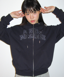 NEW MESSAGE HOODIE ZIP-UP ネイビー