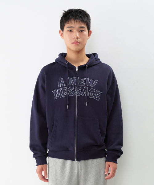 AMESWORLDWIDE（アメスワールドワイド）の「NEW MESSAGE HOODIE ZIP-UP ネイビー（パーカー・レディース・その他・SMALL/MEDIUM/LARGE）」の6枚目の写真
