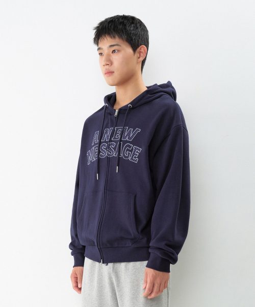 AMESWORLDWIDE（アメスワールドワイド）の「NEW MESSAGE HOODIE ZIP-UP ネイビー（パーカー・レディース・その他・SMALL/MEDIUM/LARGE）」の8枚目の写真