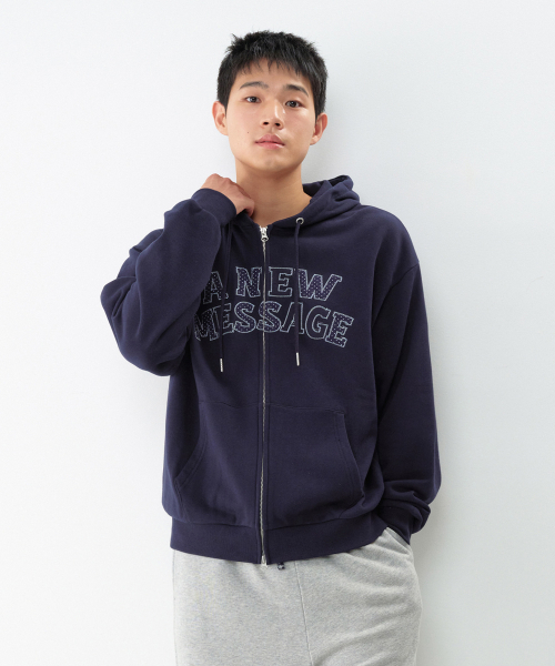 AMESWORLDWIDE（アメスワールドワイド）の「NEW MESSAGE HOODIE ZIP-UP ネイビー（パーカー・レディース・その他・SMALL/MEDIUM/LARGE）」の10枚目の写真
