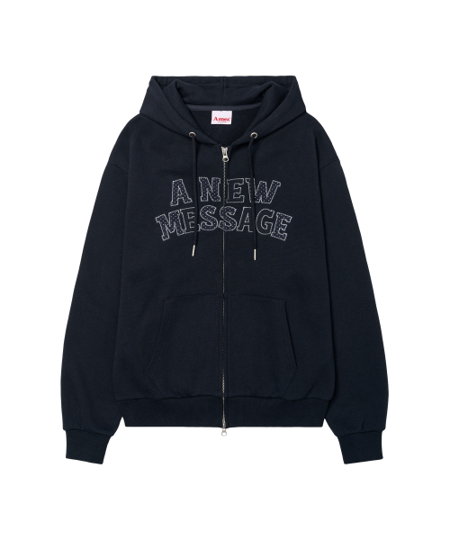 AMESWORLDWIDE（アメスワールドワイド）の「NEW MESSAGE HOODIE ZIP-UP ネイビー（パーカー・レディース・その他・SMALL/MEDIUM/LARGE）」の11枚目の写真