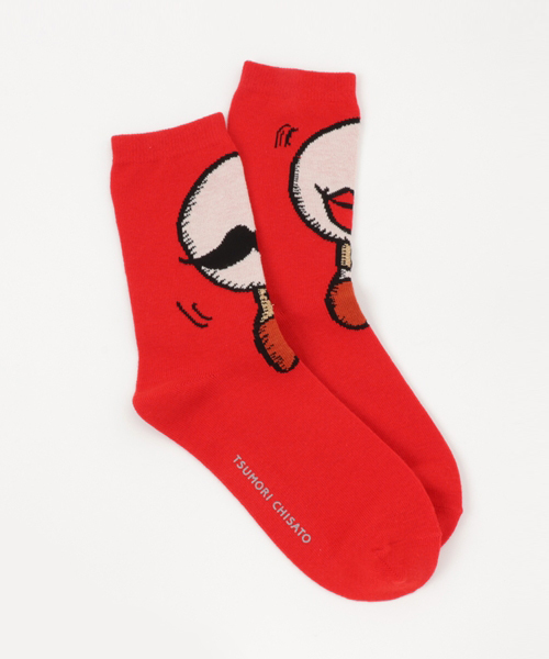 TSUMORI CHISATO（ツモリチサト）の「ﾂｲﾝｽﾞｿｯｸｽ（ソックス/靴下・レディース・カーキ/オフホワイト/ブラック/レッド・フリー）」の4枚目の写真