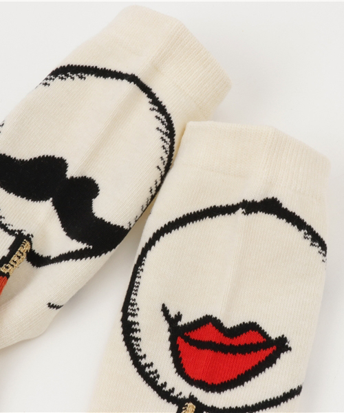 TSUMORI CHISATO（ツモリチサト）の「ﾂｲﾝｽﾞｿｯｸｽ（ソックス/靴下・レディース・カーキ/オフホワイト/ブラック/レッド・フリー）」の6枚目の写真