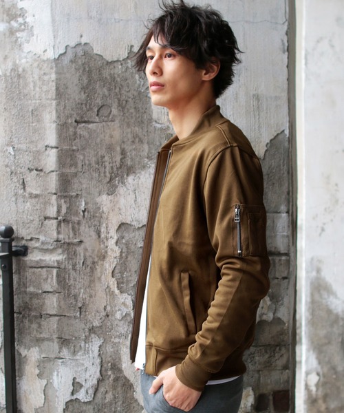 THE CASUAL(カジュアル)の「ハイブリッド ストレッチ MA-1 ジャケット(MA-1・メンズ・ブラック/カーキ/杢グレー/ワイン/ネイビー/キャメル/モカ・L/M/LL/XL/S/XXL)」の22枚目の写真