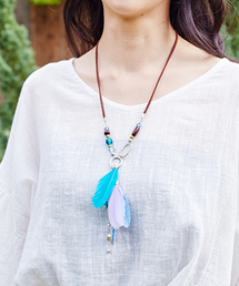 チャイハネ | 【チャイハネ】カラフルフェザーネックレス(ネックレス)