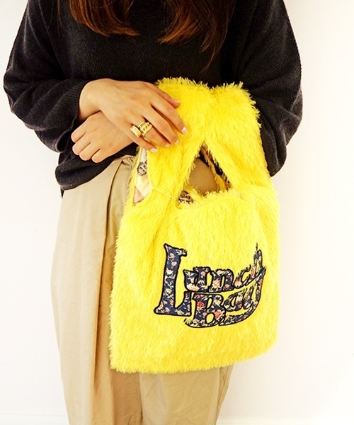 Casselini(キャセリーニ)の「フェイクファーLUNCH BAG(トートバッグ・レディース・ブラック/パープル/イエロー/レッド・FREE)」の9枚目の写真