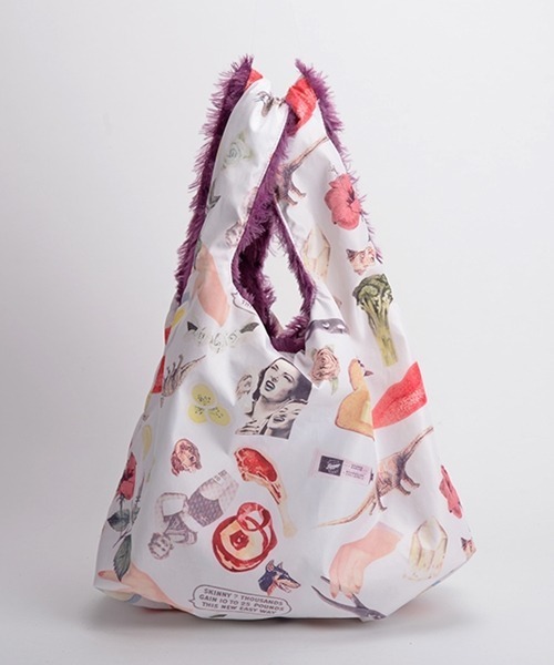 Casselini(キャセリーニ)の「フェイクファーLUNCH BAG(トートバッグ・レディース・ブラック/パープル/イエロー/レッド・FREE)」の7枚目の写真