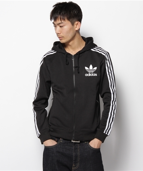 adidas Originals(アディダスオリジナルス)の「ADI HOODED FLOC(パーカー・メンズ・ブラック・SMALL/MEDIUM/LARGE/X-LARGE)」の1枚目の写真
