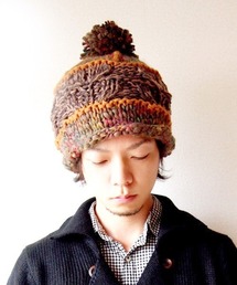 BEATJIVE | マルチカラーローゲージボンボンニット帽(ニットキャップ/ビーニー)