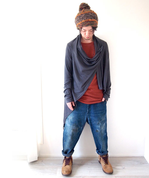 BEATJIVE(ビートジャイブ)の「マルチカラーローゲージボンボンニット帽(ニットキャップ/ビーニー・メンズ・ブラウン/ブラック/ネイビー・FREE)」の19枚目の写真