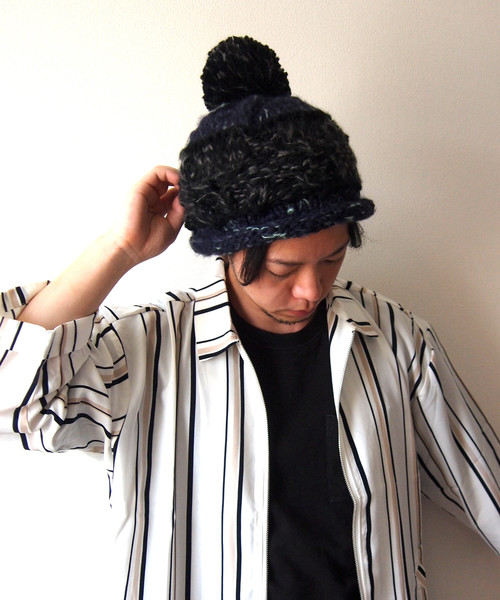 BEATJIVE(ビートジャイブ)の「マルチカラーローゲージボンボンニット帽(ニットキャップ/ビーニー・メンズ・ブラウン/ブラック/ネイビー・FREE)」の22枚目の写真