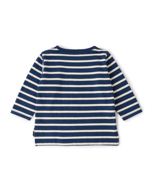 green label relaxing（グリーンレーベルリラクシング）の「【ベビー】サキゾメボーダー ワイド ロングスリーブ（Tシャツ/カットソー・キッズ・コバルトブルー/ネイビー・85cm）」の3枚目の写真