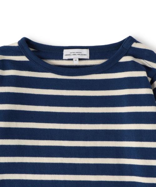 green label relaxing（グリーンレーベルリラクシング）の「【ベビー】サキゾメボーダー ワイド ロングスリーブ（Tシャツ/カットソー・キッズ・コバルトブルー/ネイビー・85cm）」の4枚目の写真