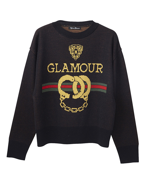 HYSTERIC GLAMOUR（ヒステリックグラマー）の「HYS HANDCUFFジャカード プルオーバー（ニット/セーター・レディース・ネイビー/グレー/ブラック・FREE）」の2枚目の写真