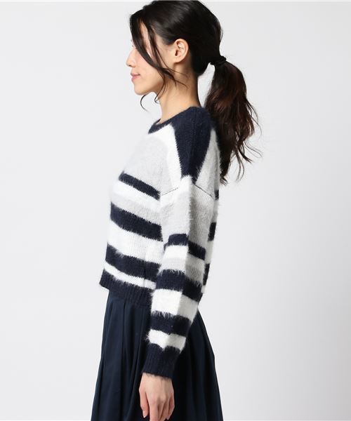 archives(アルシーヴ)の「テンタッチマルチボーダープルオーバー(ニット/セーター・レディース・ネイビー/オフホワイト/ピンク・MEDIUM)」の7枚目の写真