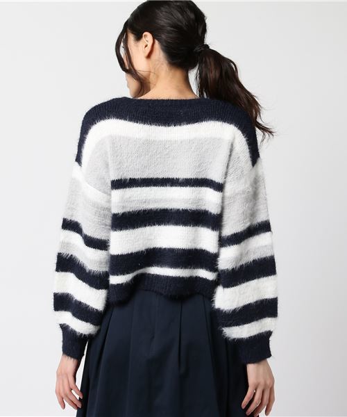 archives(アルシーヴ)の「テンタッチマルチボーダープルオーバー(ニット/セーター・レディース・ネイビー/オフホワイト/ピンク・MEDIUM)」の6枚目の写真