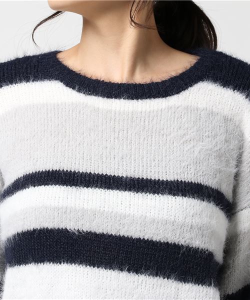 archives(アルシーヴ)の「テンタッチマルチボーダープルオーバー(ニット/セーター・レディース・ネイビー/オフホワイト/ピンク・MEDIUM)」の4枚目の写真